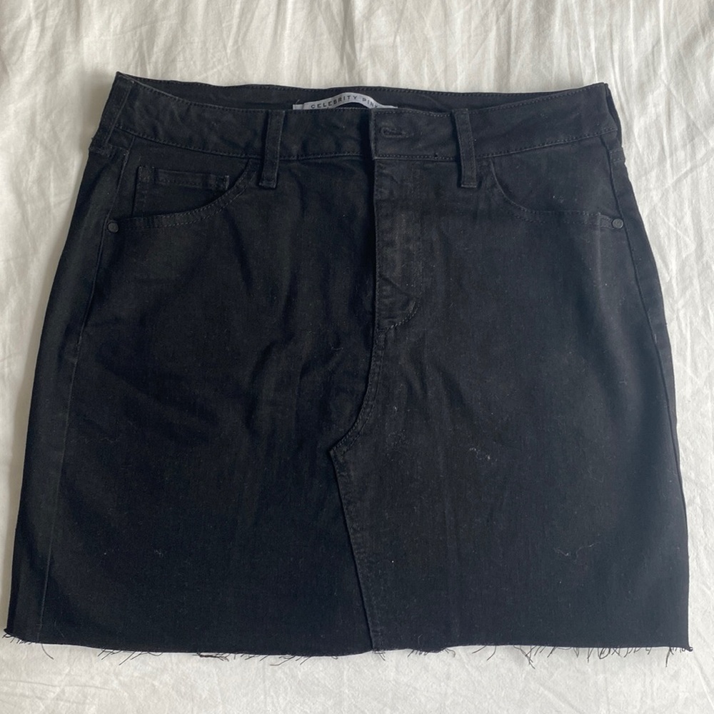 Frayed Jean Mini Skirt